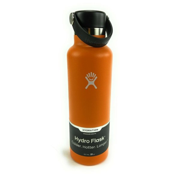 HYDRO FLASK Clementine Standard Mouth Flex Cap 21oz Water Bottle - Picture 1 of 2